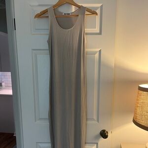 Joah Brown long ribbed tank dress, beige, size M/L